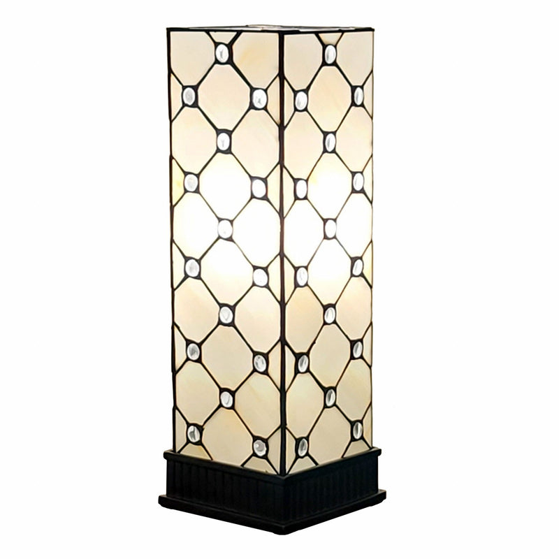 Tiffany Style Jeweled Base Table Lamp - Dark Brown
