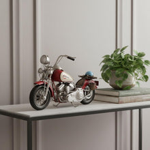 Load image into Gallery viewer, Harley Davidson Motorcycle Sculpture - Red / Silver
