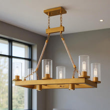 Load image into Gallery viewer, 30" Eight Light Dimmable Chandelier With Shades - Gold
