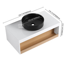 Load image into Gallery viewer, Floating Bathroom Vanity With Glossy Round Vessel Sink

