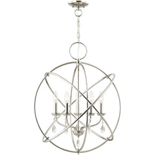 Load image into Gallery viewer, 27" Five-Light Dimmable Chandelier With Shades - Nickel
