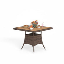 Load image into Gallery viewer, All-Weather Square Rattan Patio Dining Table
