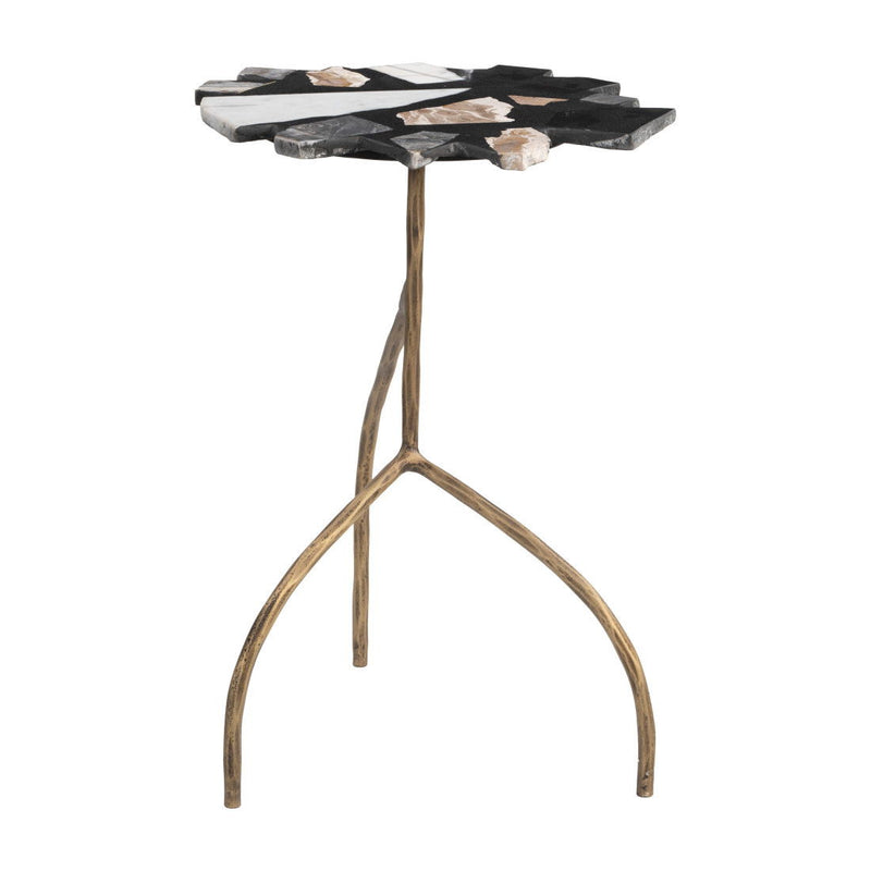 23" Iron Pedestal End Table - Brown