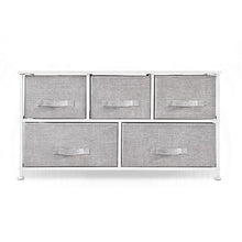 Load image into Gallery viewer, Fabric Five Drawer Dresser - Gray / White
