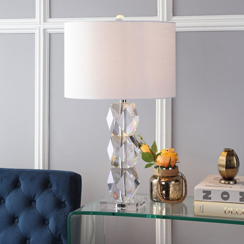 Novelty Table Lamp With Drum Shade - Clear / White