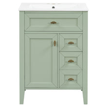 Load image into Gallery viewer, Bathroom Vanity With Sink, 3 Drawers &amp; Cabinet With 2 Tier Door Storage Rack, Soft Close Doors &amp; Drawers
