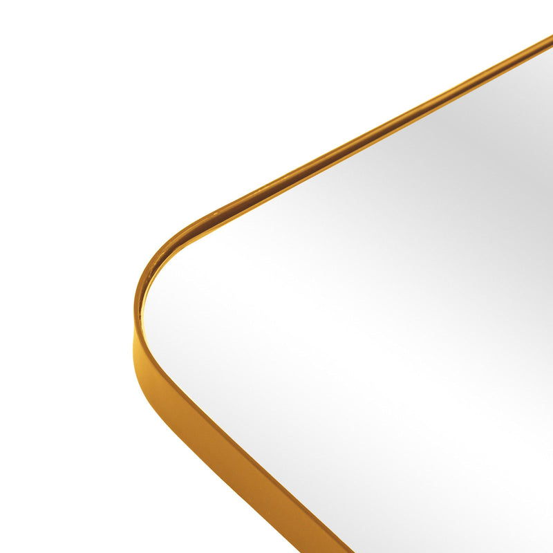 32" Iron Wall Mounted Framed Accent Mirror - Gold