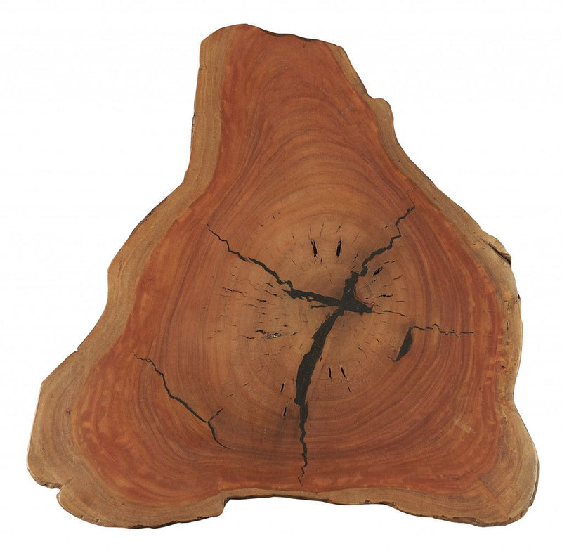 Solid Wood Free Form End Table - Black And Natural Brown