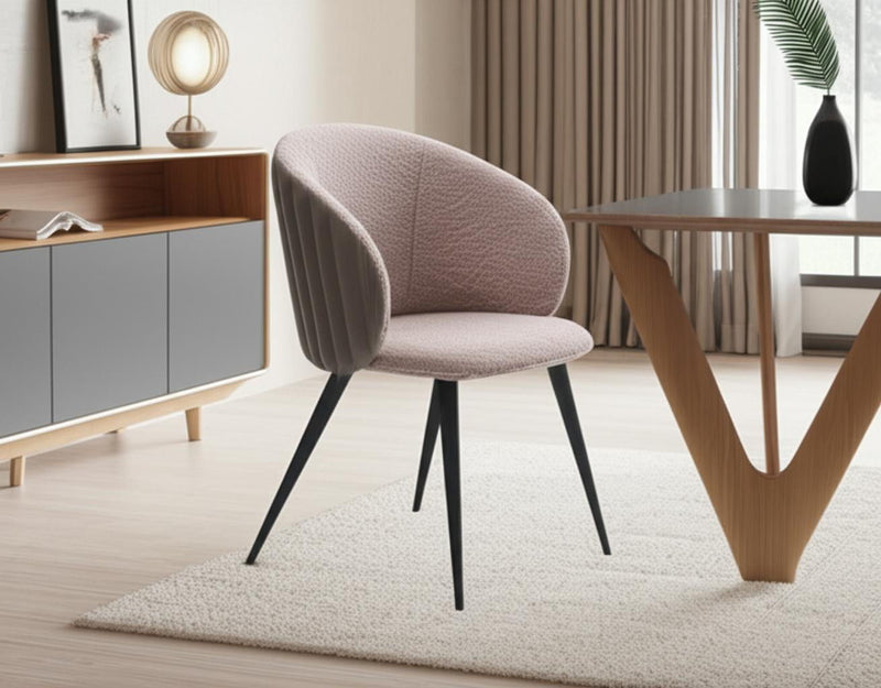 Upholstered Fabric Wing Back Dining Room Arm Chair - Cream