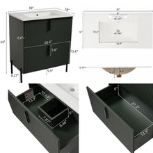 Load image into Gallery viewer, Bathroom Vanity With Ceramic Sink, Fluted Design
