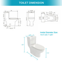Load image into Gallery viewer, 1 Piece Toilet With Dual Flush, Soft Closing Seat - White
