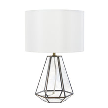 Load image into Gallery viewer, Geometric Table Lamp With Drum Shade - Clear
