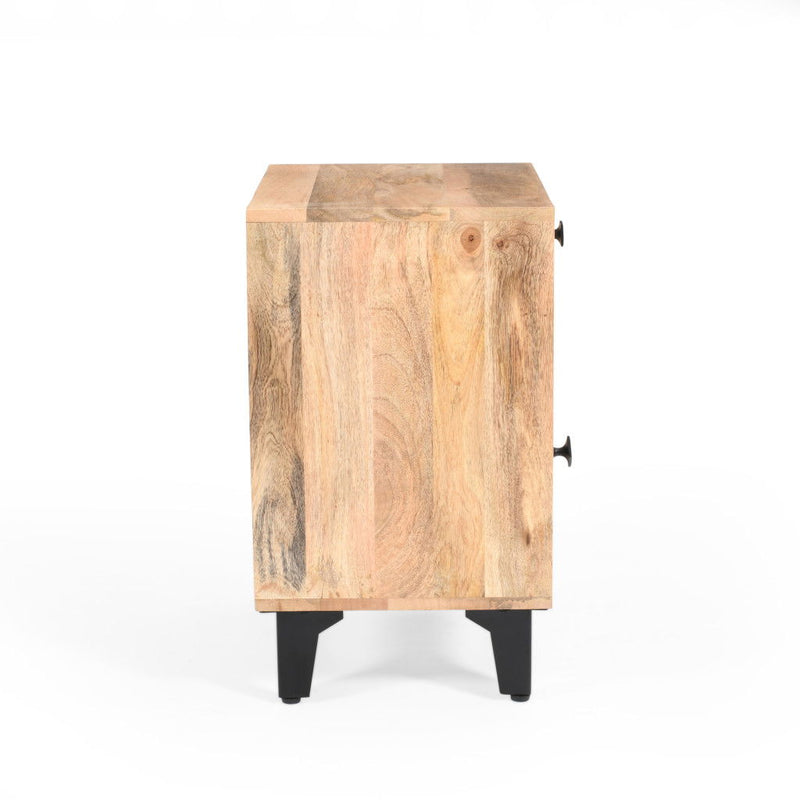 Wood One Drawer Nightstand (727683) - Beige