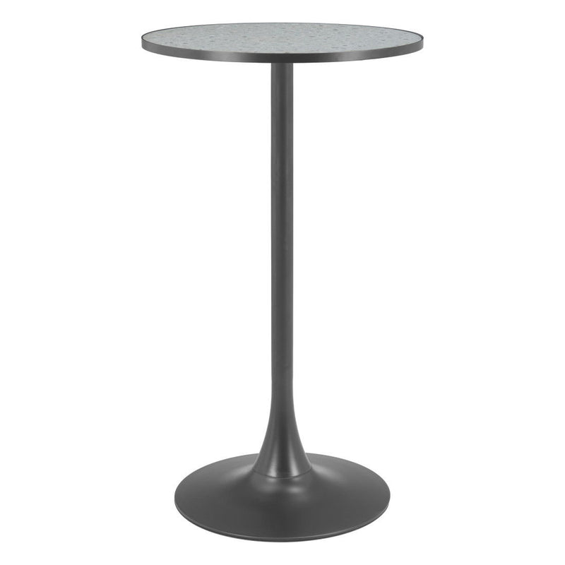 24" Wood Rounded Bar Table - Gray
