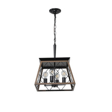 Load image into Gallery viewer, 4 Light Metal Chandelier With Shades - Black
