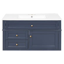Load image into Gallery viewer, Modern Wall Mounted Floating Cabinet With Double Drawer And Sink
