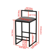 Load image into Gallery viewer, Elegant Bar Stool Set With Backrest And Footrest, Counter Height (Set of 2)
