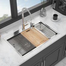 Load image into Gallery viewer, Drop In Kitchen Sink With Workstation, 16 Gauge - Brushed Nickel

