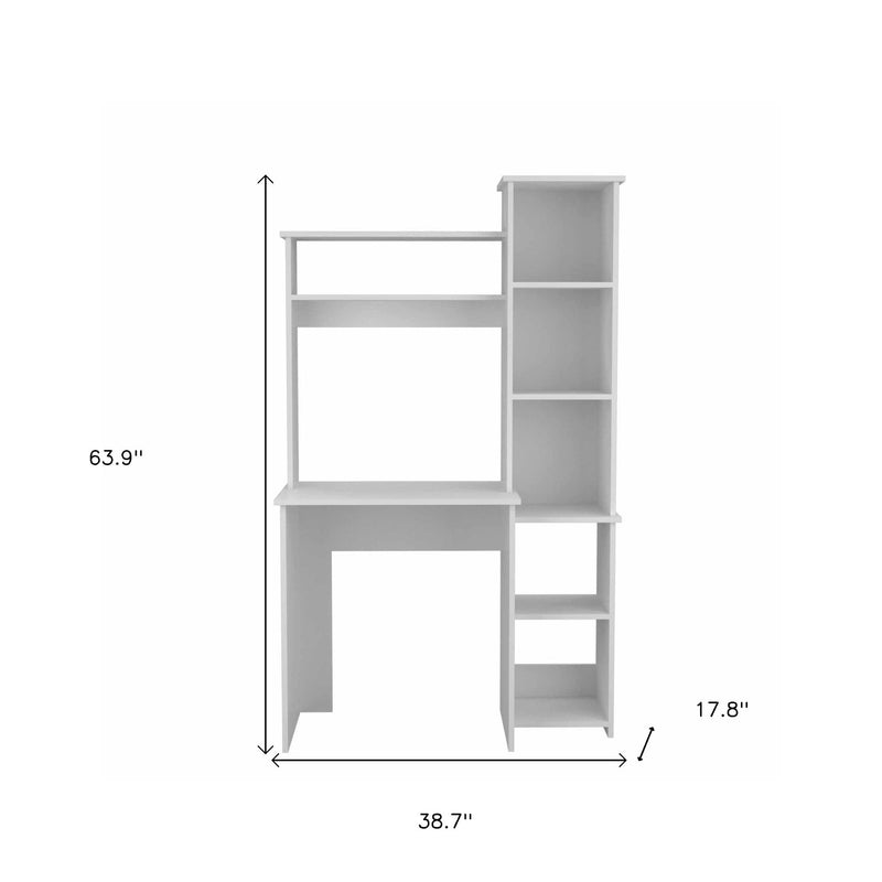 2 Piece Set Writing Desk And Bookshelf - White