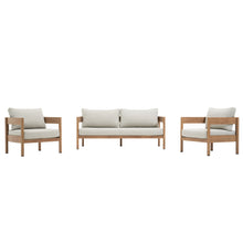 Load image into Gallery viewer, Outdoor Sofa Set Of 3 With Weather Resistant Cushions (Coffee Table Not Included) - Oak
