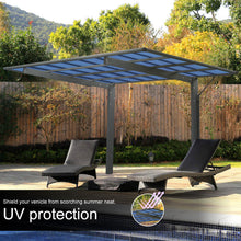 Load image into Gallery viewer, Outdoor Carport, Single Carport Aluminum Metal Frame And Polycarbonate Panels Car Port For Outdoor Driveway Car, Truck - Charcoal
