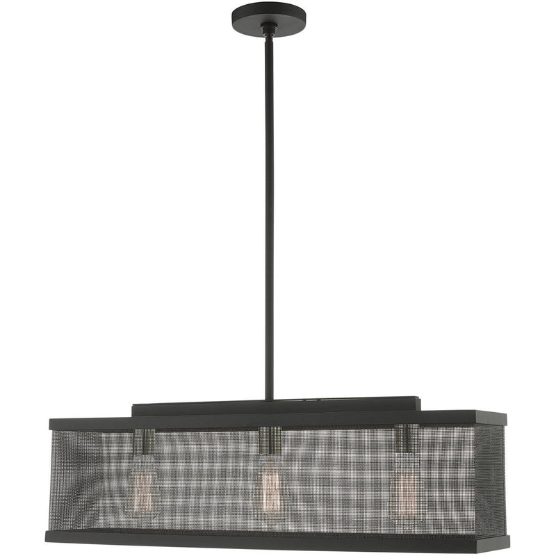 18'' Three Light Dimmable Chandelier With Shades - Black
