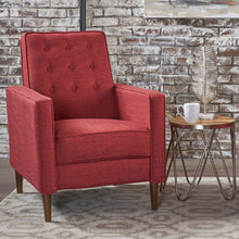 Load image into Gallery viewer, Mid-Century Modern Recliner With Button Tufted Waffle Stitch
