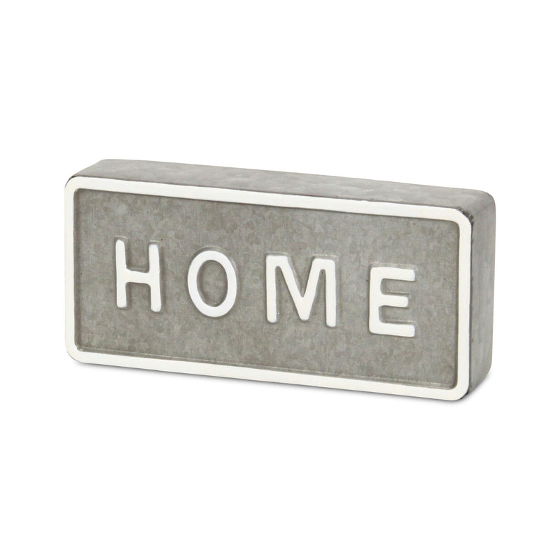 Home Hand Painted Tabletop Sign - Gray / White