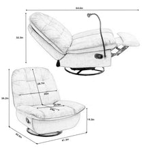 Load image into Gallery viewer, Modern Swivel Gliding Recliner Chair With Rocking Function And Phone Holder, Large Comfortable
