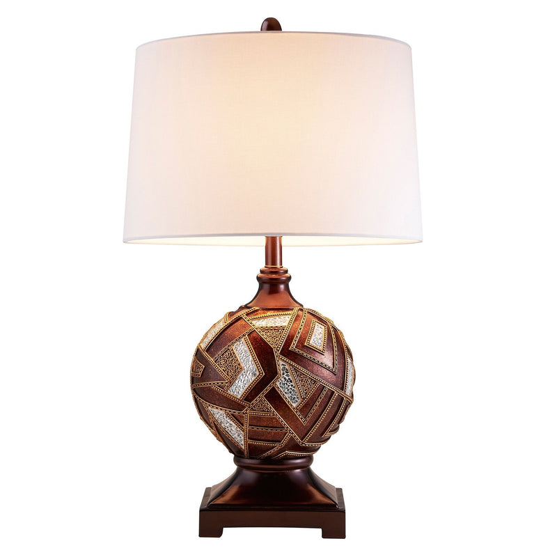 Mosaic Design Table Lamp - Brown Metallic