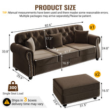 Load image into Gallery viewer, Upholstered Sofa Set With Nailhead Trim And Rolled Armrests, Includes Pillows
