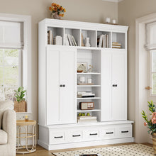 Load image into Gallery viewer, Hall Tree &amp; Bench And 5 Storage Cubbies
