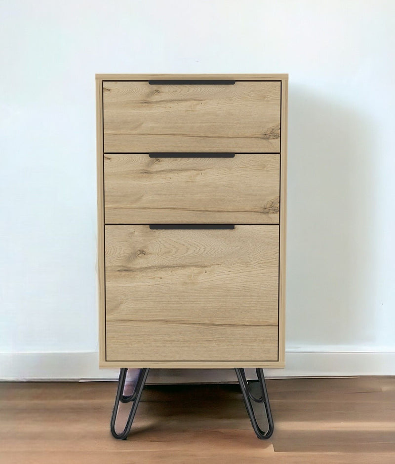 Three Drawer Chest - Brown / Black