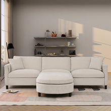 Load image into Gallery viewer, 107.87&#39;Sectional Sofa Couch With 1 Ottoman,Seat Cushion and Back Cushion Removable
