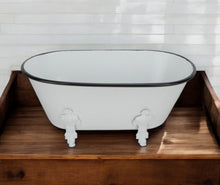 Load image into Gallery viewer, Hand Painted Decorative Tub Tabletop Sculpture - White
