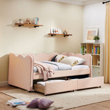 Load image into Gallery viewer, Gingham Daybed With USB Charging Port, Wave-Shaped Design
