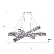 Load image into Gallery viewer, Three Light Crystal LED Dimmable Chandelier - Clear / Silver
