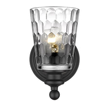 Load image into Gallery viewer, Metal And Pebbled Glass Wall Light - Black
