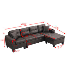 Load image into Gallery viewer, Modern Sectional Sofa Set With Chaise Lounge And Cup Holder
