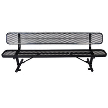 Load image into Gallery viewer, 6' Outdoor Steel Bench With Backrest
