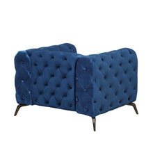 Load image into Gallery viewer, 40.5&quot; Velvet Upholstered Accent Sofa,Modern Single Sofa Chair with Button Tufted Back,Modern Single Couch for Living Room,Bedroom,or Small Space,Blue
