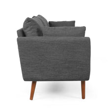Load image into Gallery viewer, Diaphanous - Upholstered 3 Seater Sofa With 2 Accent Pillows And Wood Legs
