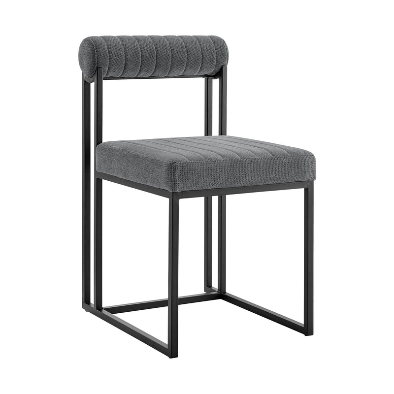 Upholstered Open Back Dining Side Chairs (Set of 2) - Gray