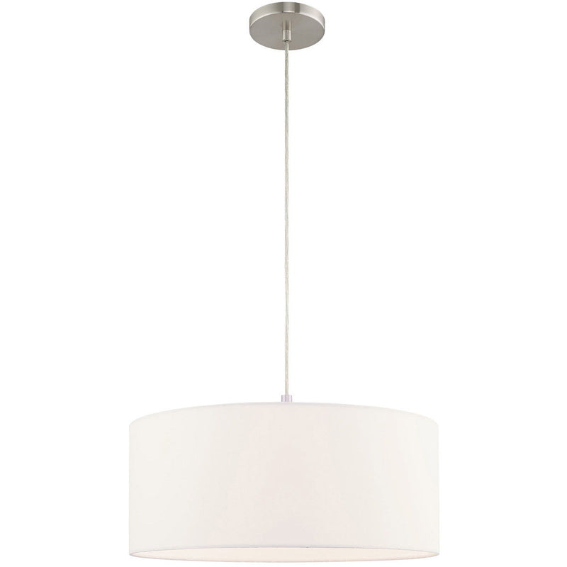 12" Dimmable Chandelier With Shades - Nickel