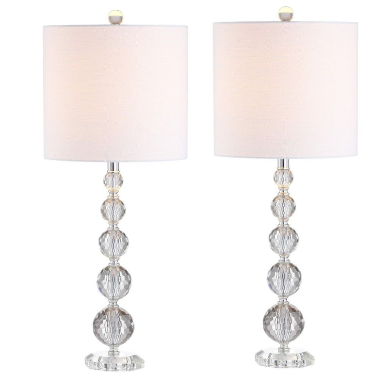 27" Table Lamps With Drum Shades (Set of 2) - Clear