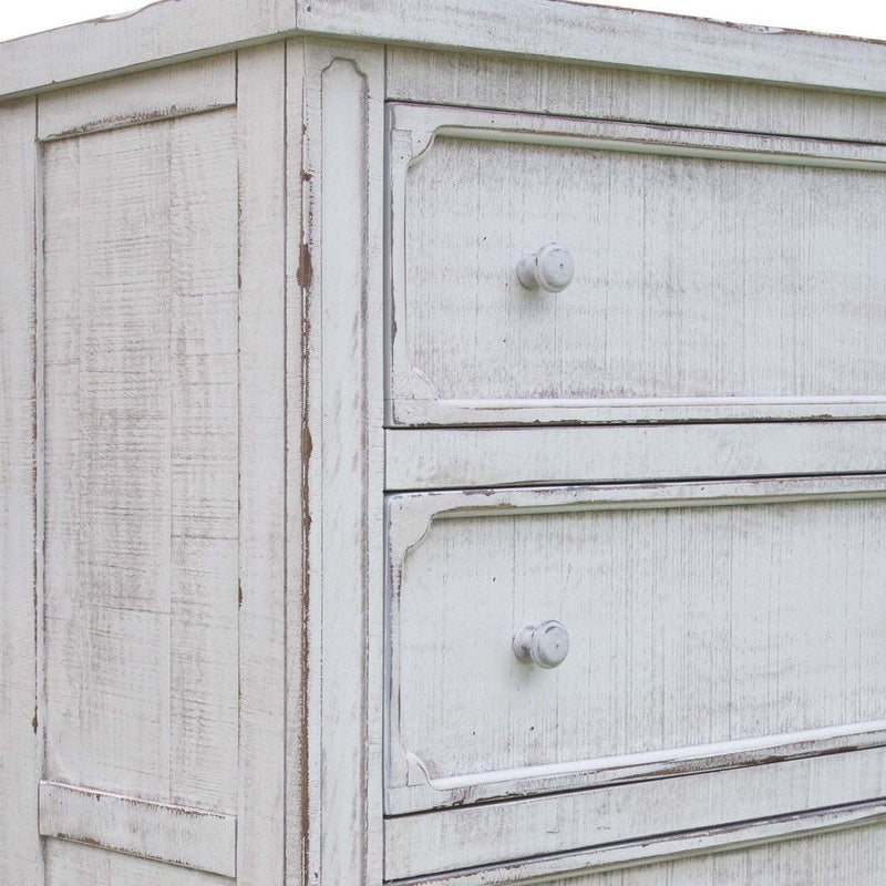Solid Wood Four Drawer Chest - Antiqued White