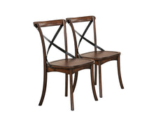 Load image into Gallery viewer, Cross Back Dining Side Chairs (Set of 2) - Brown
