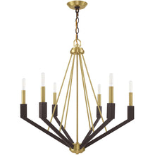 Load image into Gallery viewer, 27" Six Light Dimmable Chandelier With Shades - Bronze
