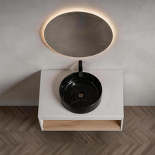 Load image into Gallery viewer, Floating Bathroom Vanity With Vessel Sink With Open Shelf Storage
