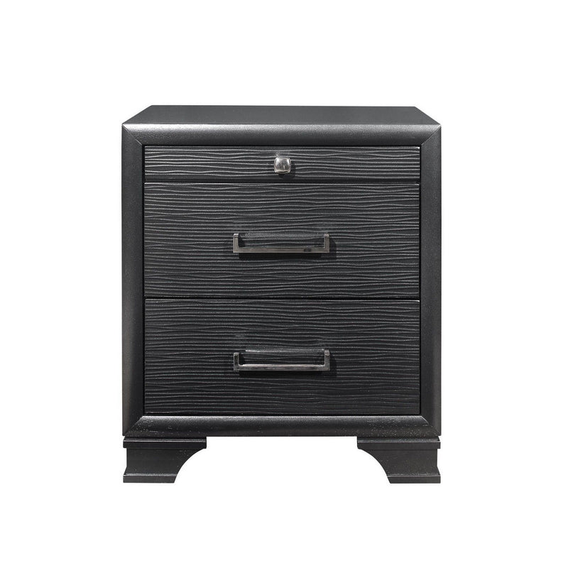 Two Drawers Manufactured Wood Nightstand - Gray